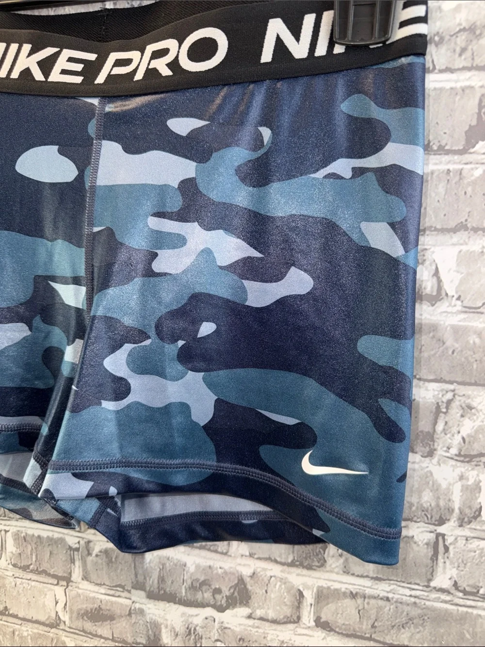 Nike Blue Camo Pro Compression Shorts
